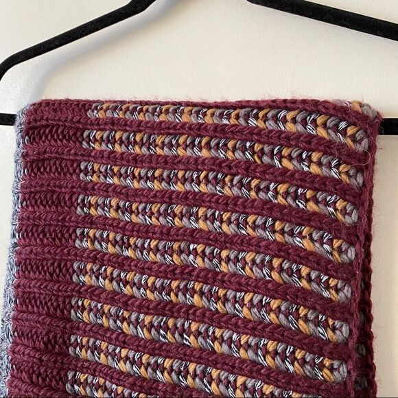 Roots-Chunky Knit Cabin Scarf Mixed Plum - Picture 4 of 6